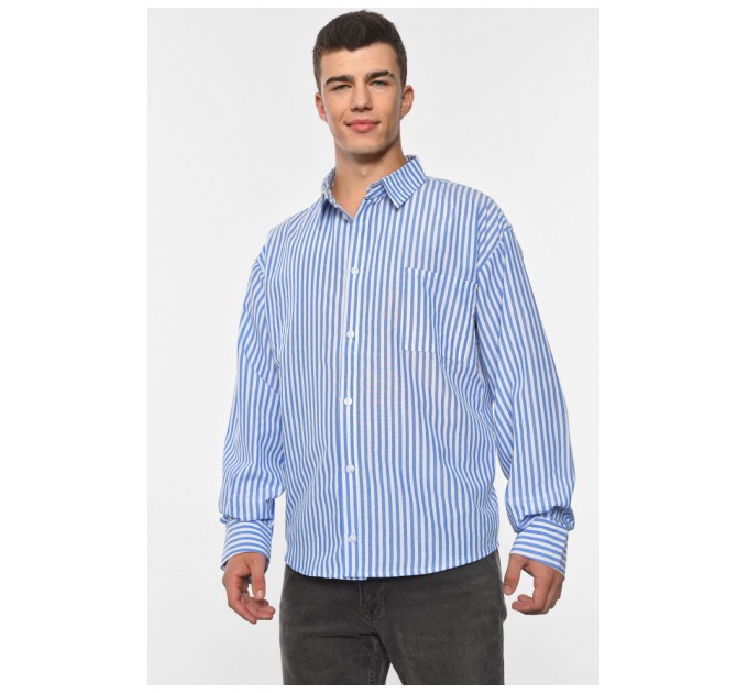 Сорочка чоловіча біло-блакитного кольору 191652L
