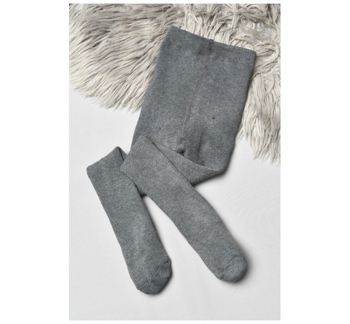 Колготи дитячі махрові для хлопчика однотонні темно-сірого кольору 191660L
