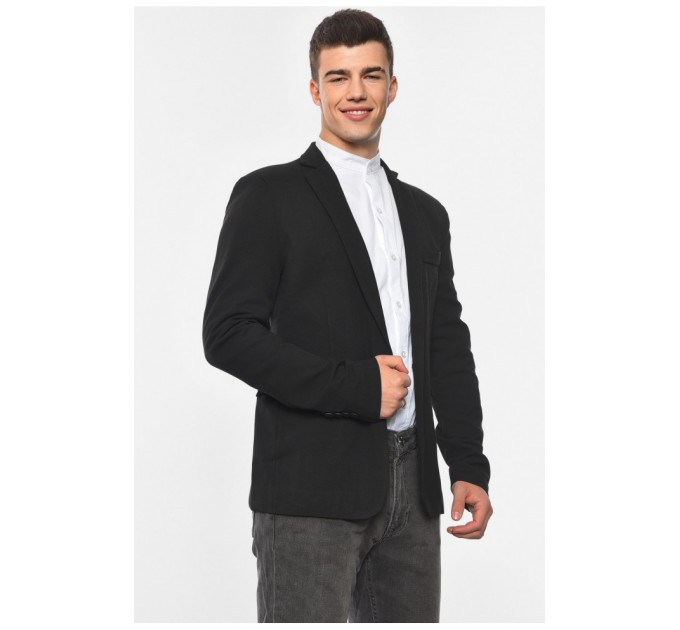Піджак чоловічий однотонний чорного кольору 191666L