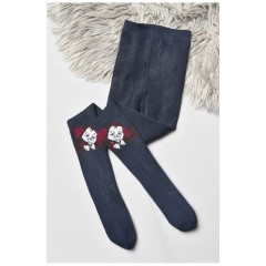 Колготи дитячі махрові для хлопчика темно-синього кольору з малюнком 191769L