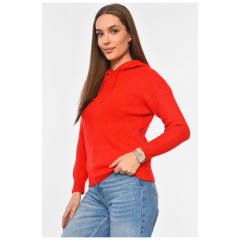 Женский свитер с капюшоном красного цвета 191836L Женский свитер с капюшоном красного цвета 191836L