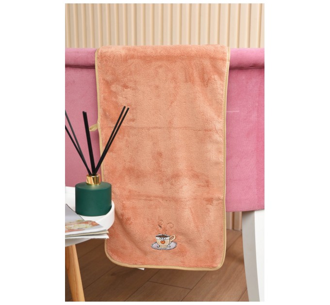 Рушник кухонний мікрофібра персикового кольору розмір 30*65 см 191851L