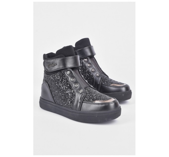 Черевики дитячі демісезон чорного кольору на блискавці 192396L