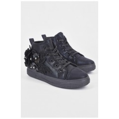 Ботинки детские демисезон черного цвета на шнуровке 192404L