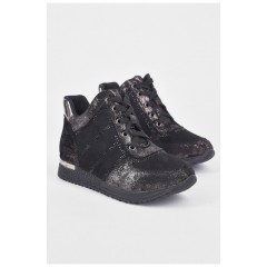 Ботинки детские демисезон черного цвета на шнуровке 192465L