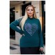 Светр жіночий темно-зеленого кольору 192542L