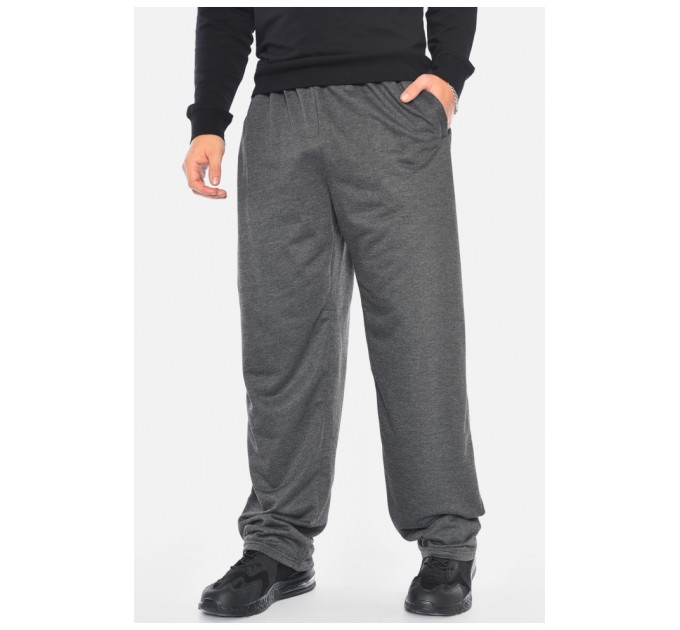 Спортивні штани чоловічі батальні на флісі темно-сірого кольору 192583L