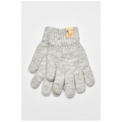 Рукавички дитячі з начісом однотонні світло-сірого кольору 192694L
