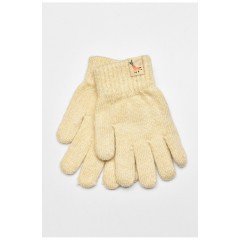 Рукавички дитячі з начісом однотонні молочного кольору 192697L