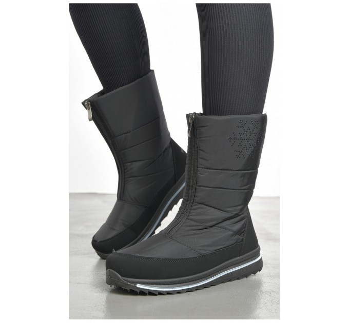 Дутики жіночі на хутрі чорного кольору 193074L