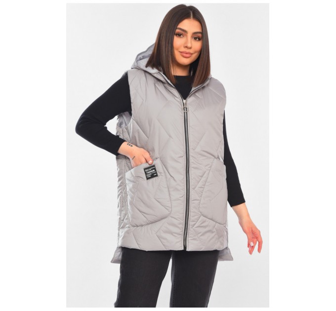Жилетка женская полубатальная серого цвета 193081L