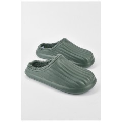 Калоші чоловічі на хутрі кольору хакі 193280L