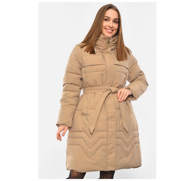 Женская зимняя куртка бежевого цвета 193421L