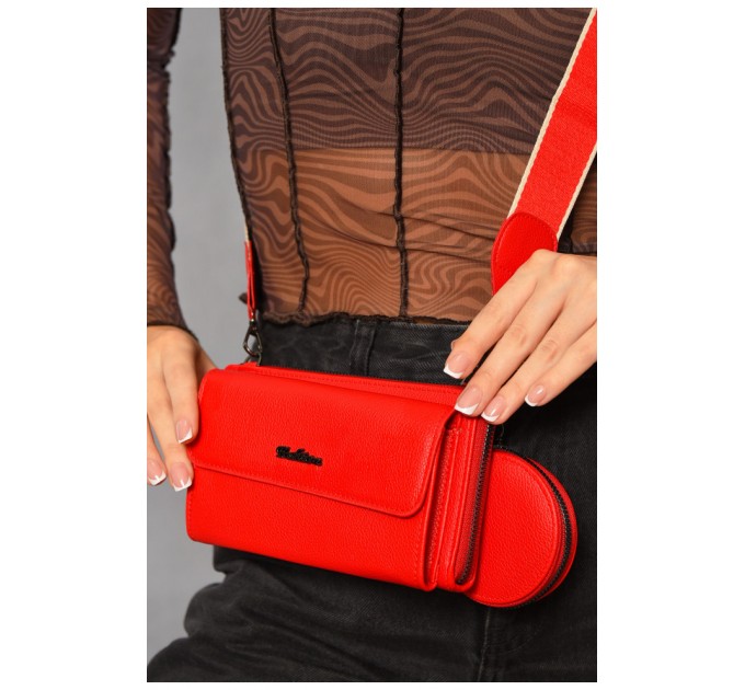 Женский клатч из экокожи красного цвета 193565L