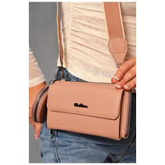 Женский клатч из экокожи пудрового цвета 193567L