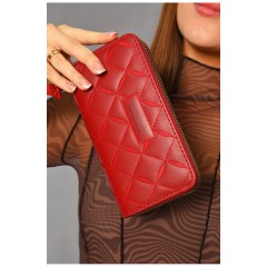 Гаманець жіночий з екошкіри червоного кольору 193617L