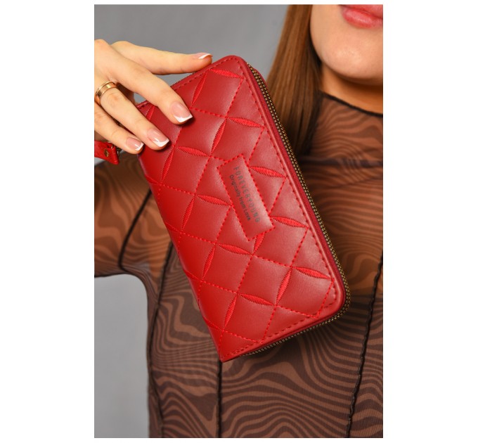 Кошелек женский из экокожи красного цвета 193617L