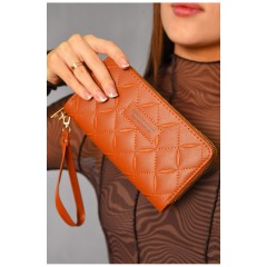 Кошелек женский из экокожи коричневого цвета 193622L