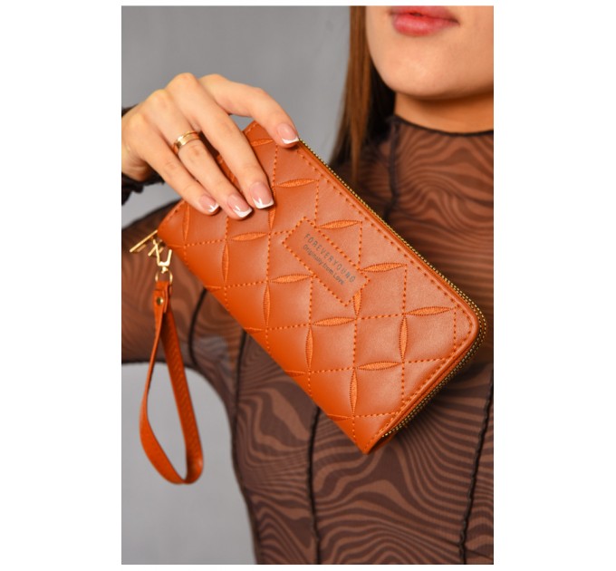 Кошелек женский из экокожи коричневого цвета 193622L