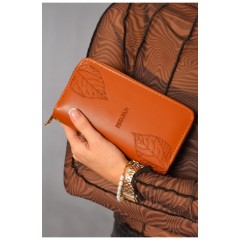 Гаманець жіночий з екошкіри коричневого кольору 193623L