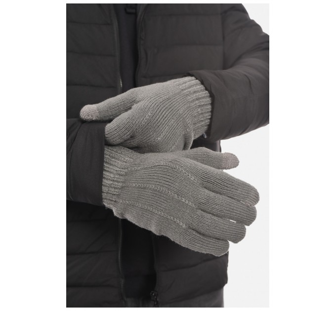 Рукавички чоловічі акрилові утеплені сірого кольору 193691L