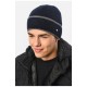 Шапка чоловіча на флісі темно-синього кольору 193745L