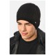 Мужская шапка на флисе черного цвета 193796L