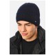 Мужская шапка на флисе темно-синего цвета 193797L