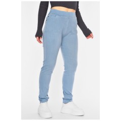 Джинси жіночі напівбатальні звужені блакитного кольору. 193877L