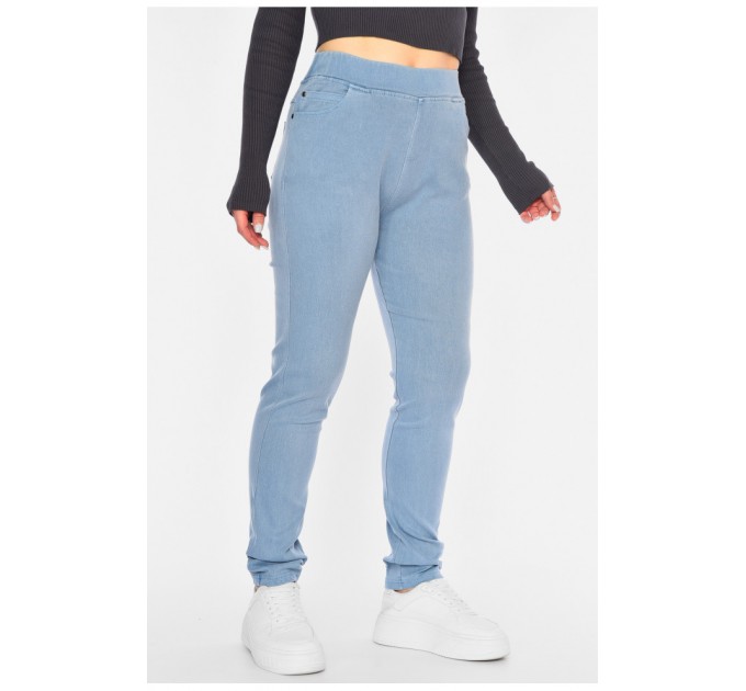 Джинси жіночі напівбатальні звужені блакитного кольору. 193877L