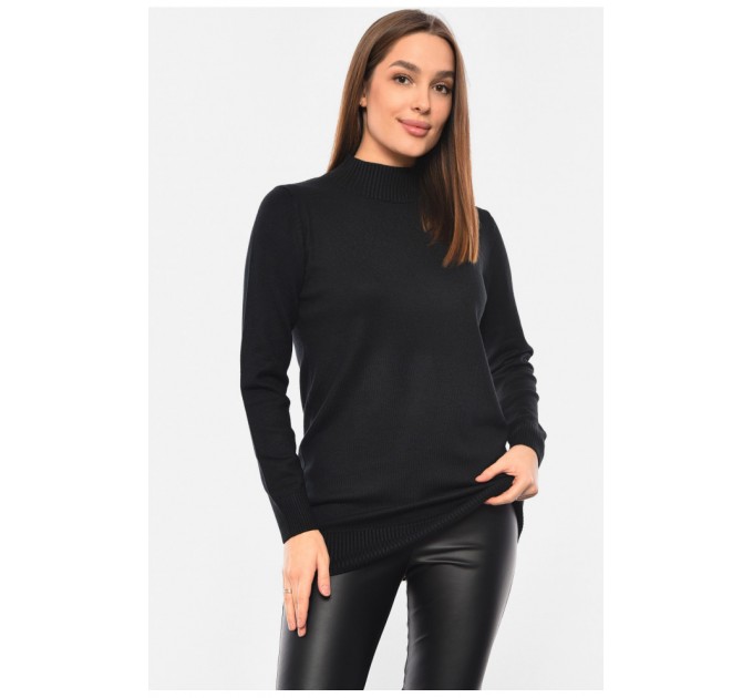 Свитер женский акриловый черного цвета 193987L