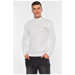 Светр чоловічий однотонний білого кольору 194516L
