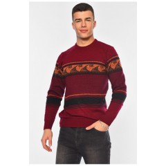 Светр чоловічий однотонний бордового кольору 194524L