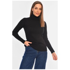 Гольф женский однотонный черного цвета 194552L