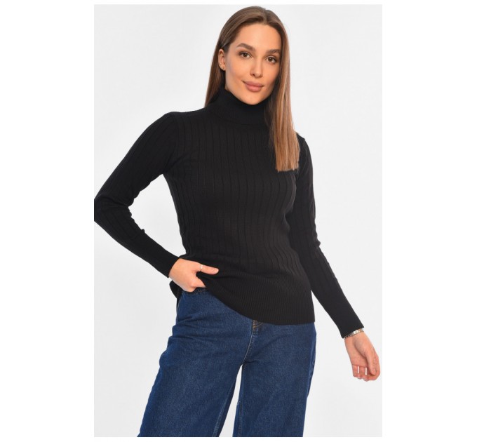 Гольф женский однотонный черного цвета 194552L