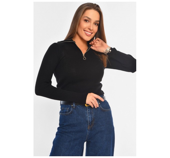 Гольф женский однотонный черного цвета 194558L