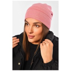 Шапка жіноча демісезонна рожевого кольору 194599L