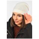 Шапка жіноча демісезонна білого кольору 194601L