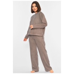 Костюм домашний однотонный женский серого цвета 194647L