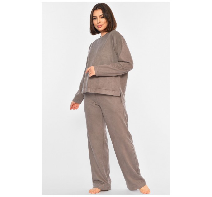 Костюм домашний однотонный женский серого цвета 194647L