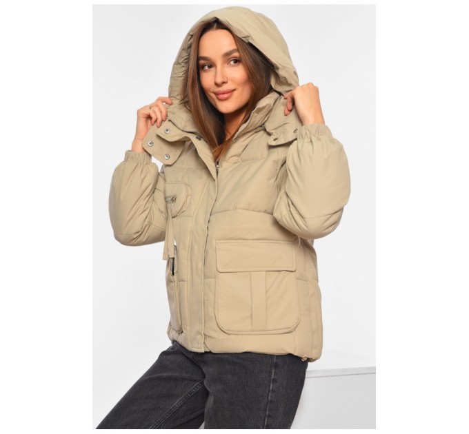 Куртка женская еврозима бежевого цвета 195115L