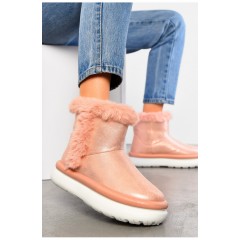 Уггі жіночі на хутрі рожевого кольору 195164L