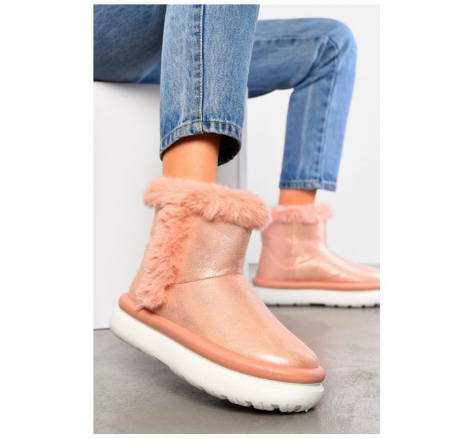 Уггі жіночі на хутрі рожевого кольору 195164L