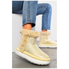 Уггі жіночі на хутрі бежевого кольору 195165L