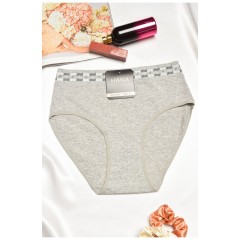Труси жіночі напівбатальні сірого кольору 195589L