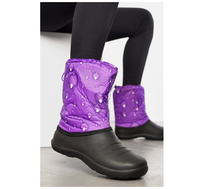 Дутики женские на меху фиолетового цвета 195702L