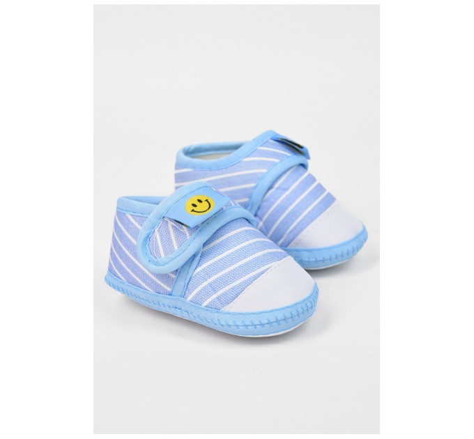 Пінетки дитячі для хлопчика на липучці блакитного кольору 196076L