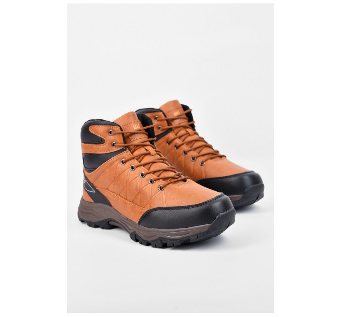 Ботинки мужские зимние на меху коричневого цвета 196178L