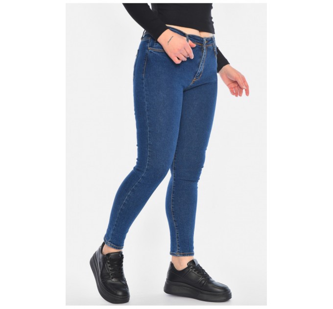 Джинси жіночі скінні темно-синього кольору 196273L