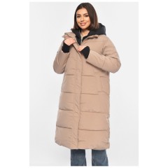 Куртка жіноча подовжена зима бежевого кольору 196303L